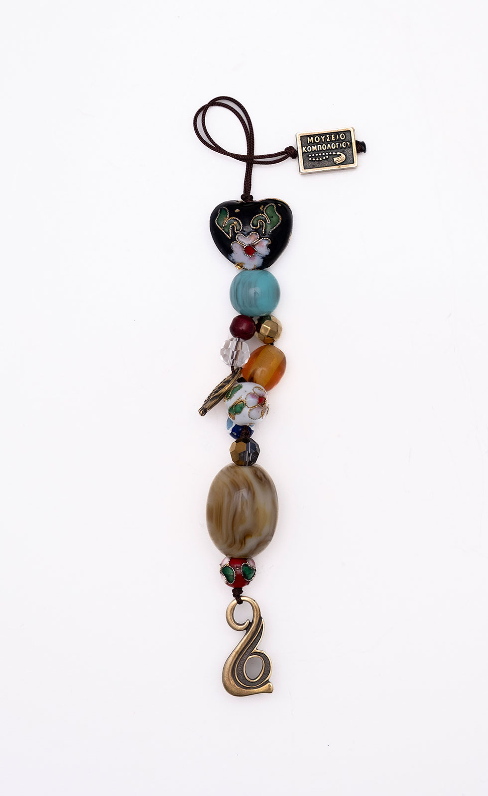 Γούρι  από τεχνητή ρητίνη, κρύσταλλο, αχάτη, cloisonné και κασσίτερο 