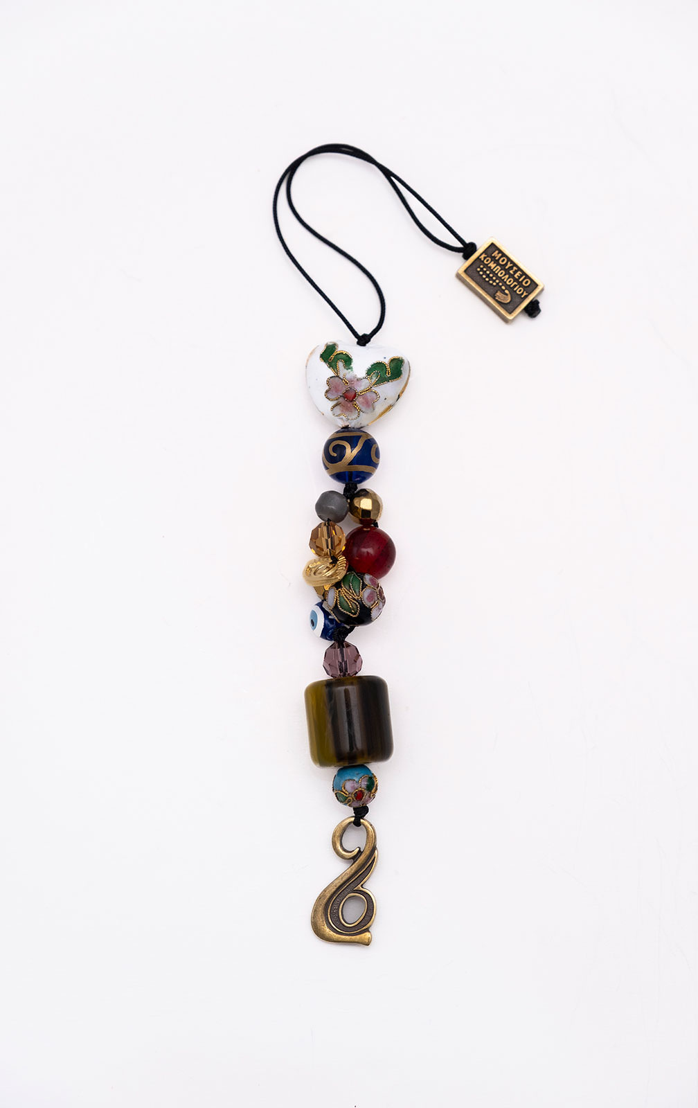 Γούρι  από τεχνητή ρητίνη, κρύσταλλο, αχάτη, cloisonné και κασσίτερο 