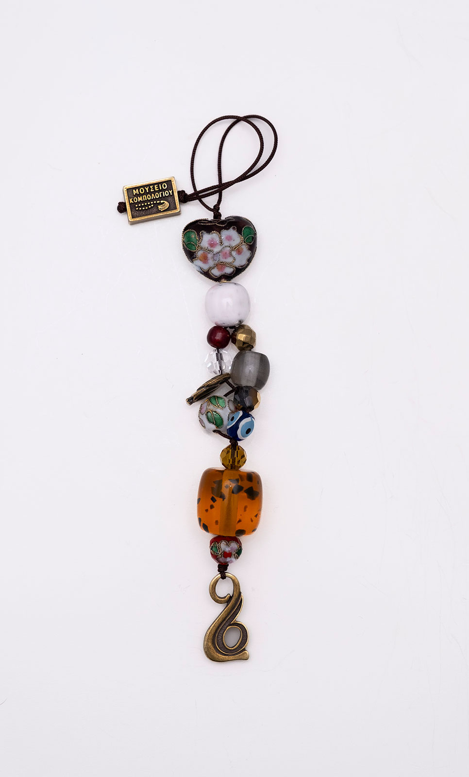 Γούρι  από τεχνητή ρητίνη, κρύσταλλο, αχάτη, cloisonné και κασσίτερο 