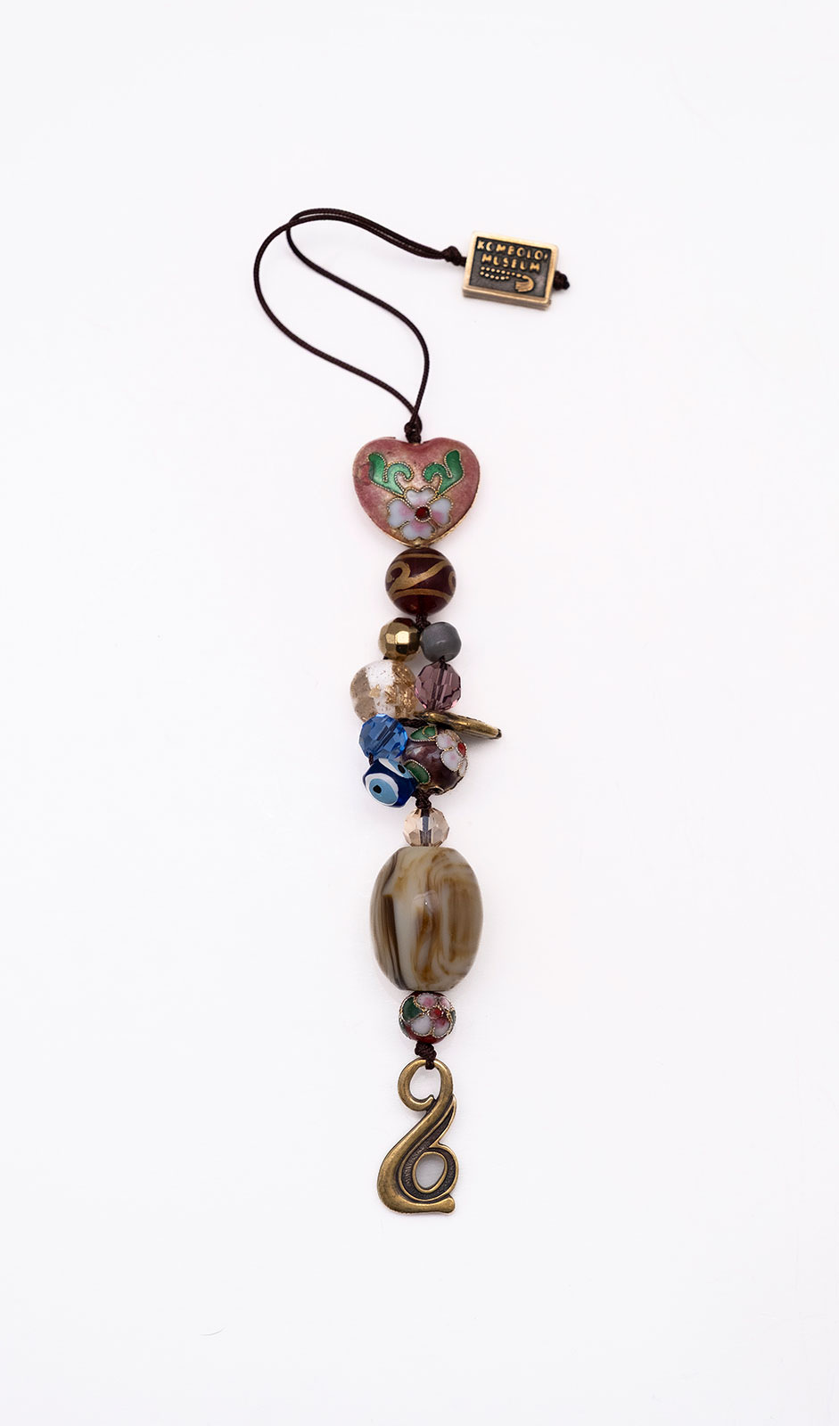 Γούρι  από τεχνητή ρητίνη, κρύσταλλο, αχάτη, cloisonné και κασσίτερο 