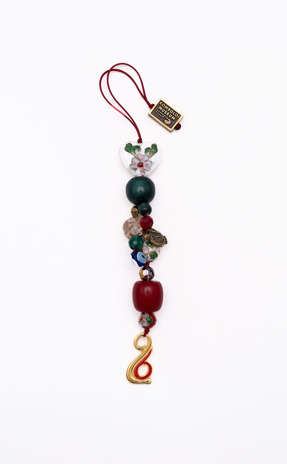 Γούρι  από τεχνητή ρητίνη, κρύσταλλο, αχάτη, cloisonné και κασσίτερο 