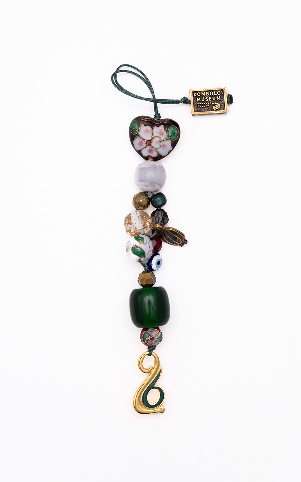 Γούρι  από τεχνητή ρητίνη, κρύσταλλο, αχάτη, cloisonné και κασσίτερο 