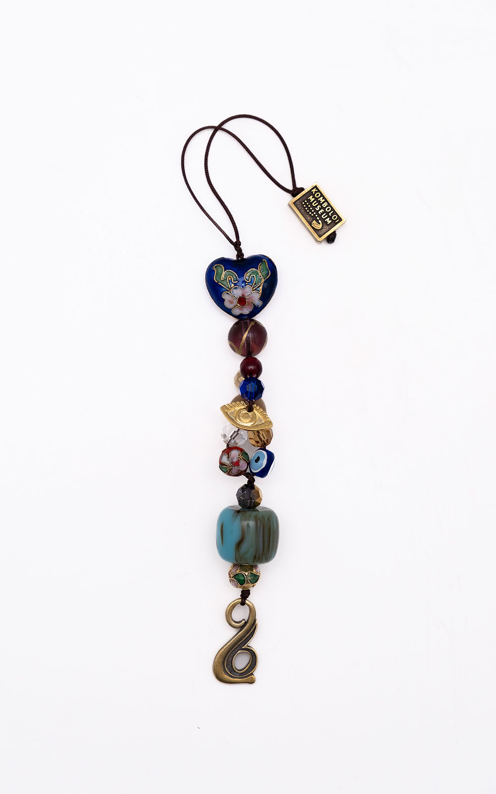 Γούρι  από τεχνητή ρητίνη, κρύσταλλο, αχάτη, cloisonné και κασσίτερο 