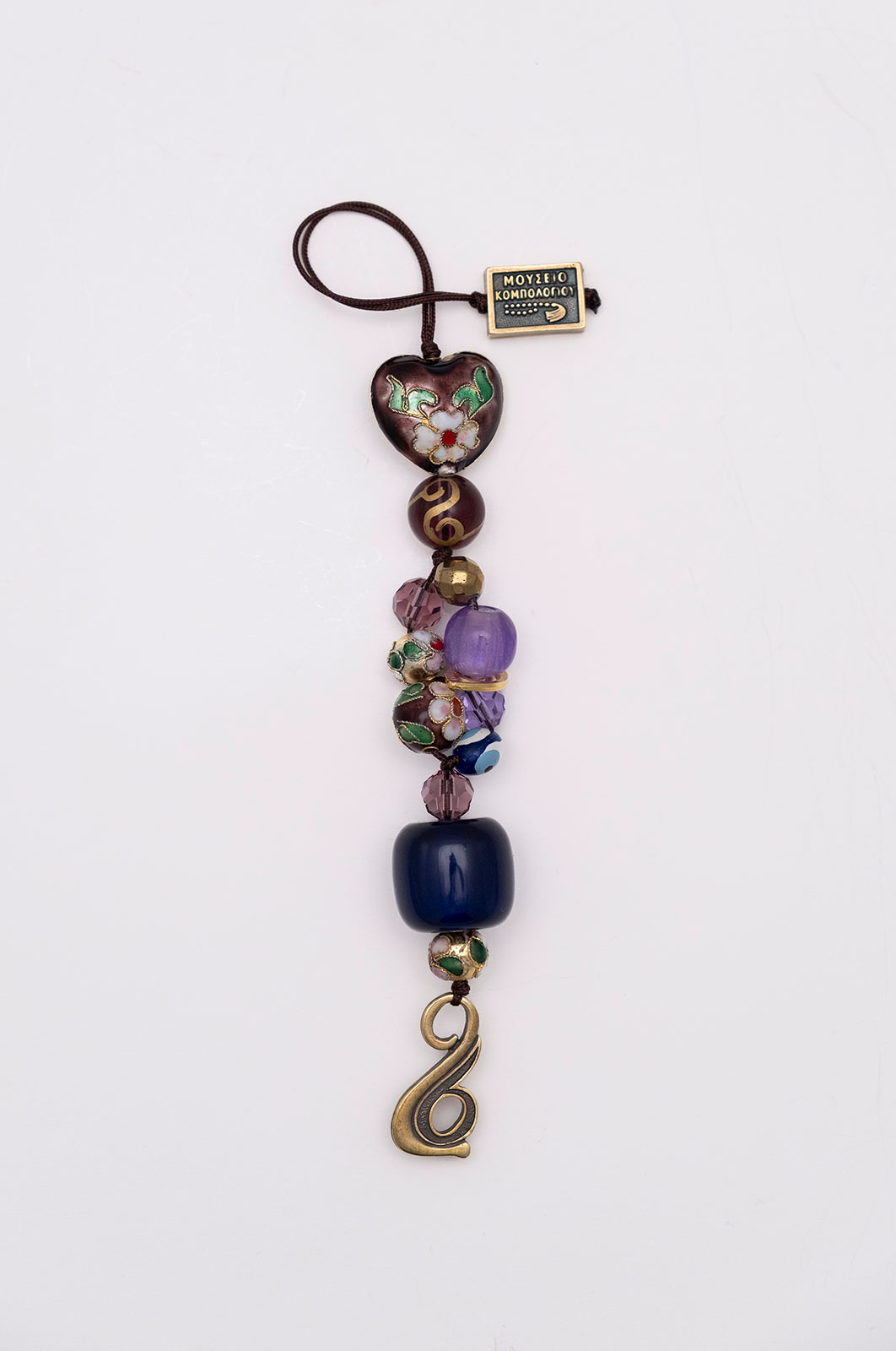 Γούρι  από τεχνητή ρητίνη, κρύσταλλο, αχάτη, cloisonné και κασσίτερο  