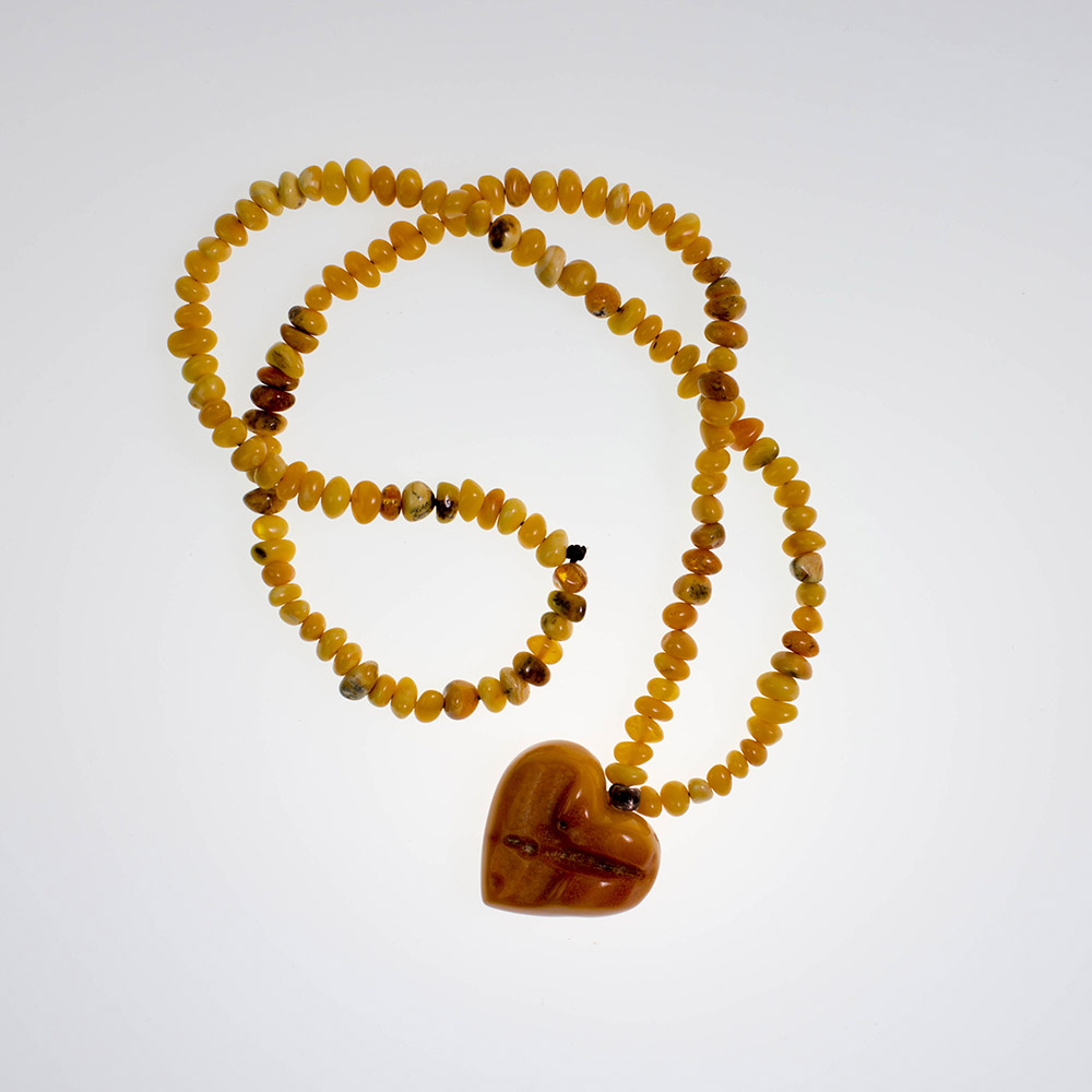 Necklace made of genuine amber from Baltic sea - cut by hand.