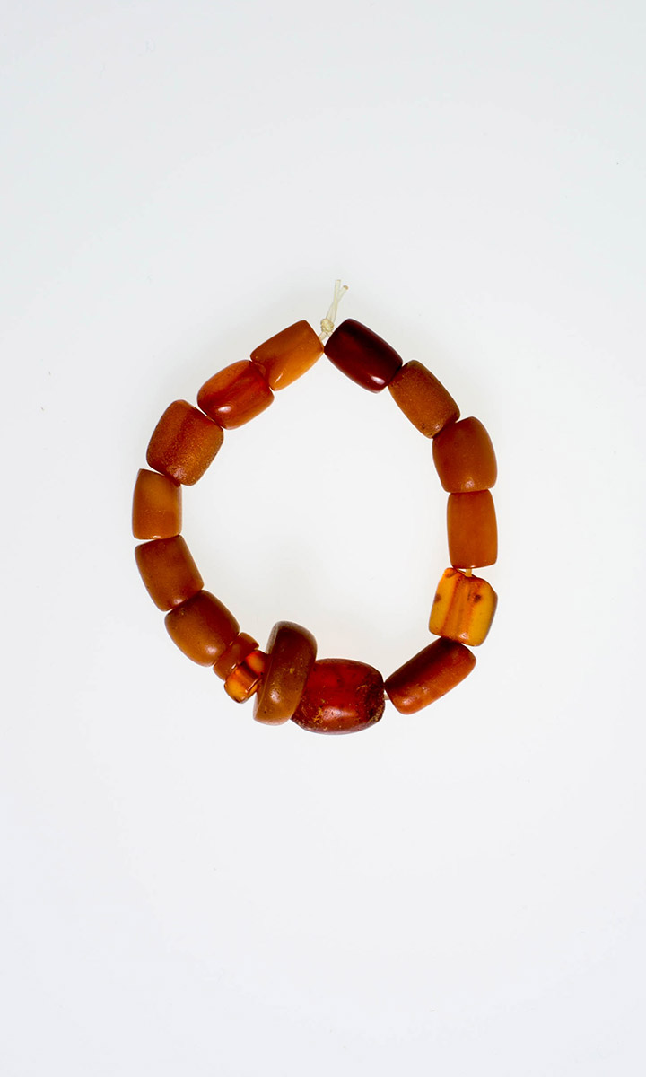 Bracelet made of Kachraman (Old cut Amber - Yemen orange, cut by hand 1880-1900)