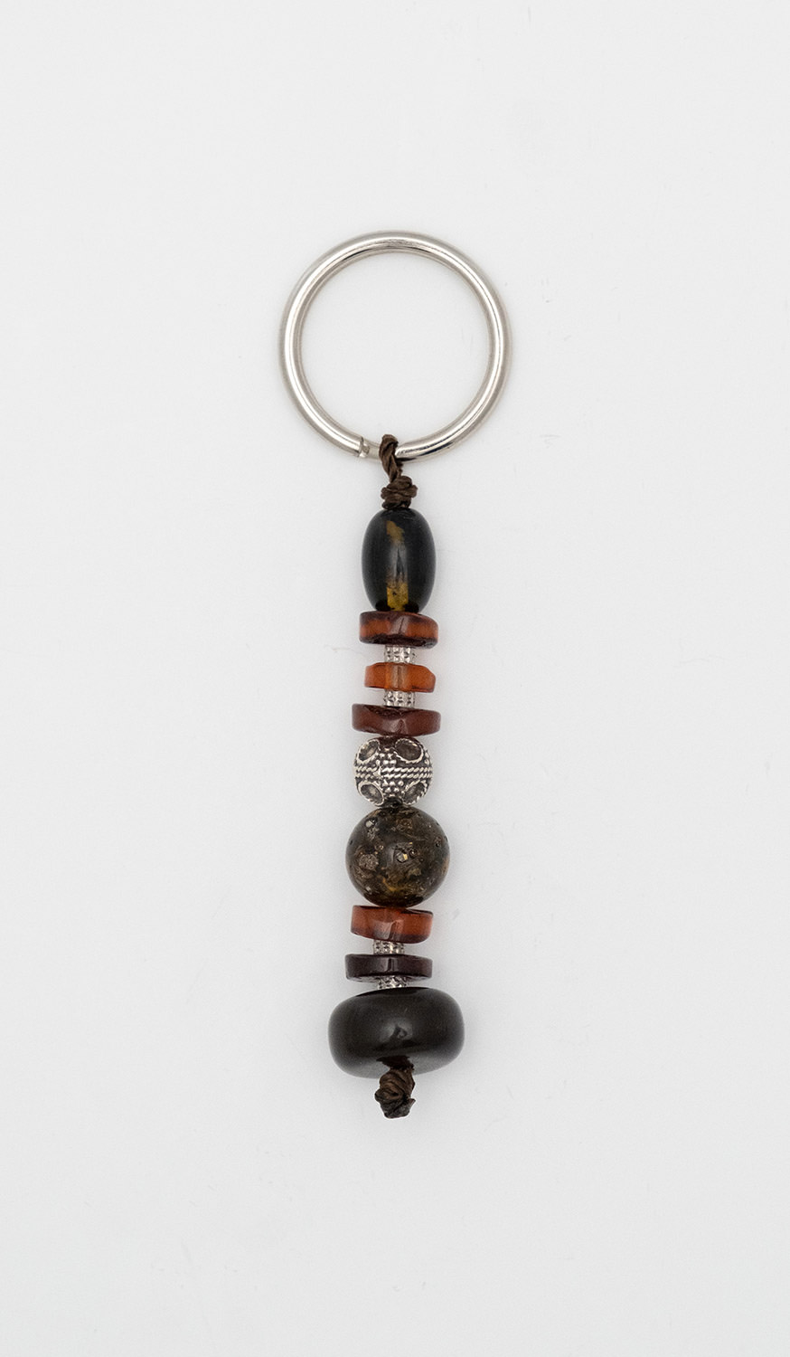 Keyring from Baltic Sea amber and tin
