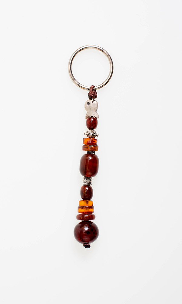 Keyring from Baltic Sea amber and tin