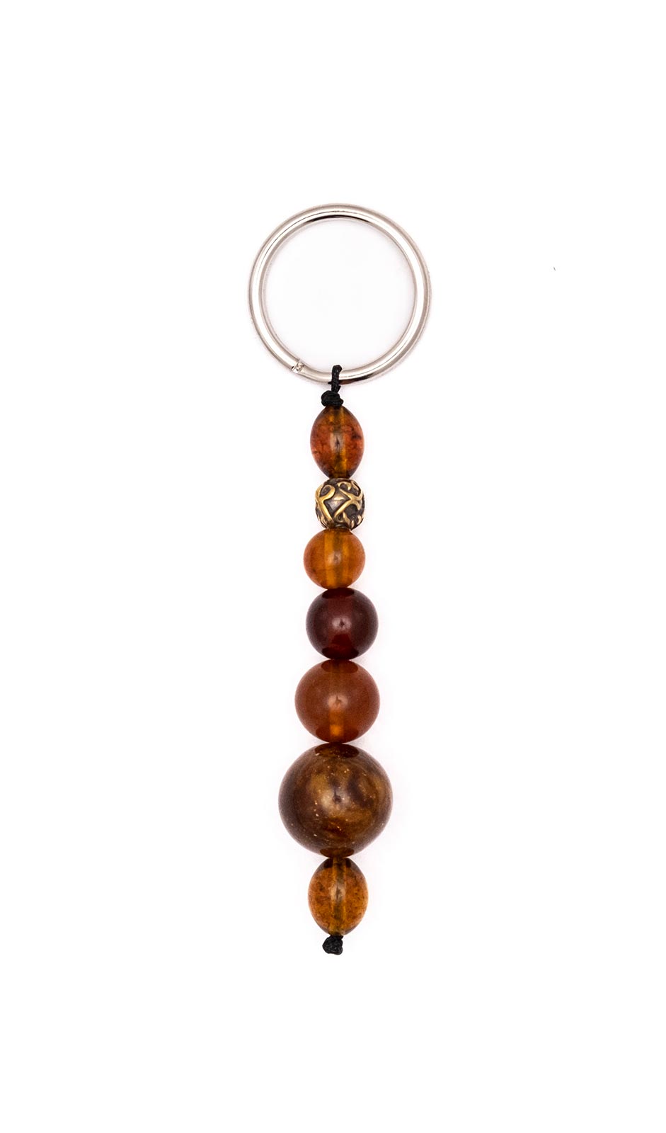 Keyring from Baltic Sea amber and tin  