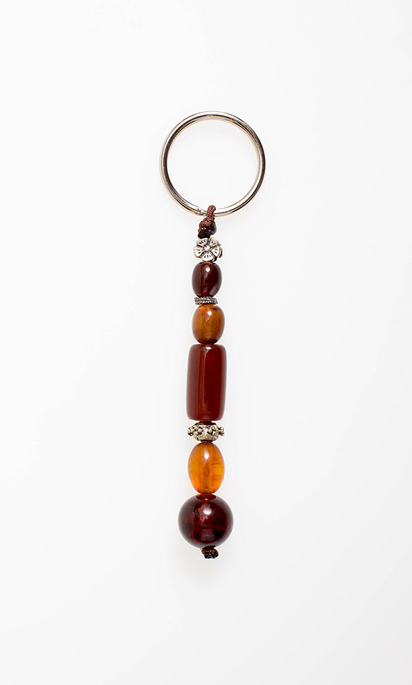 Keyring from Baltic Sea amber and tin 