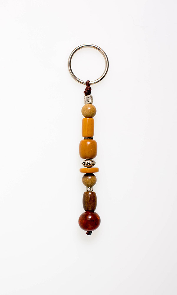 Keyring from Baltic Sea amber and tin  