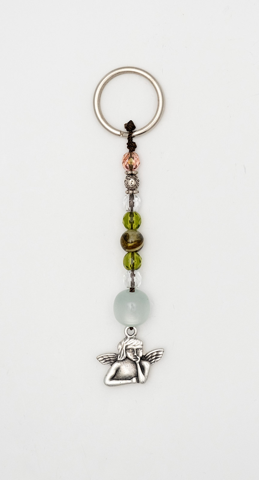 Keyring made of artificial resin and crystal with a Little Angel