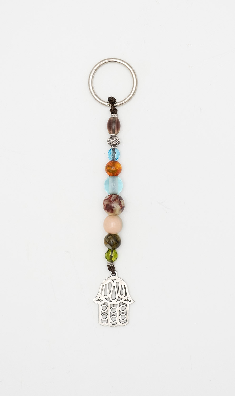 Keyring - amulet  made of artificial resin and crystal with Fatima hand