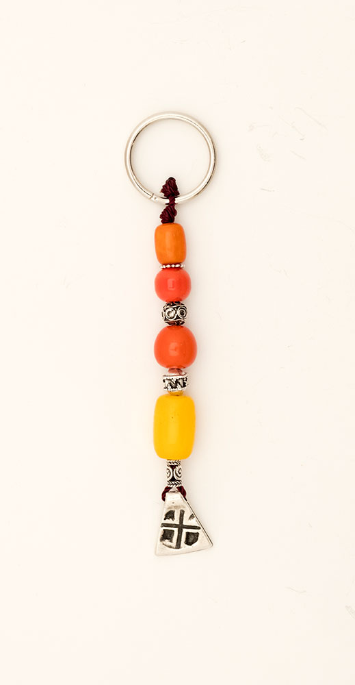 Key ring made of old Egyptian mixture with Ancient Greek symbols