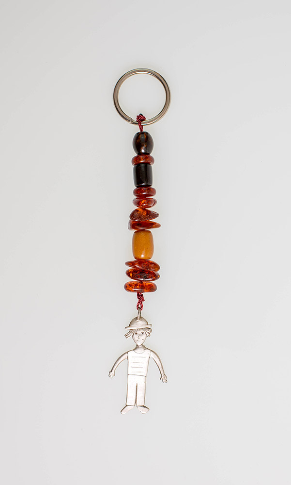 Keyring from Baltic Sea amber and silver  - Little Boy