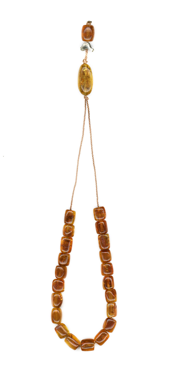 Komboloi made of genuine amber from Baltic sea - cut by hand 