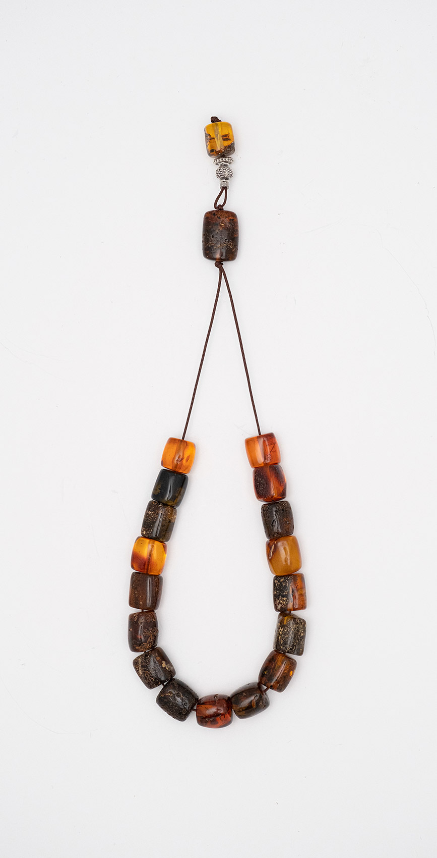 Komboloi made of genuine amber fron Baltic sea- cut by hand 