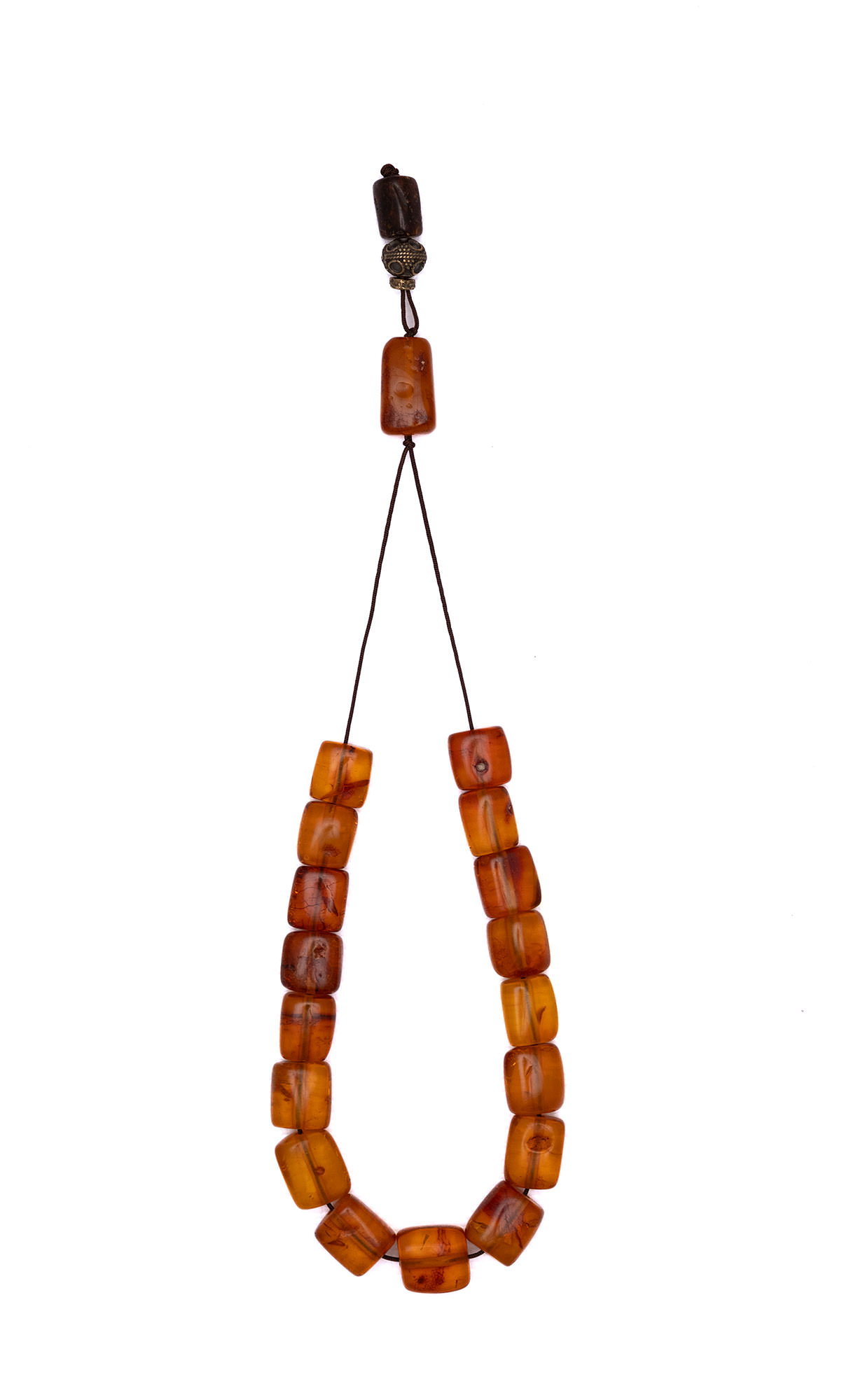 Komboloi made of genuine amber from Baltic sea- cut by hand 