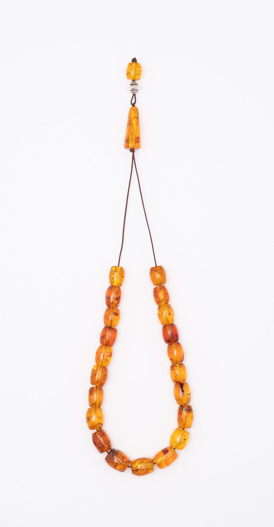 Komboloi made of genuine amber from Baltic sea- cut by hand.
