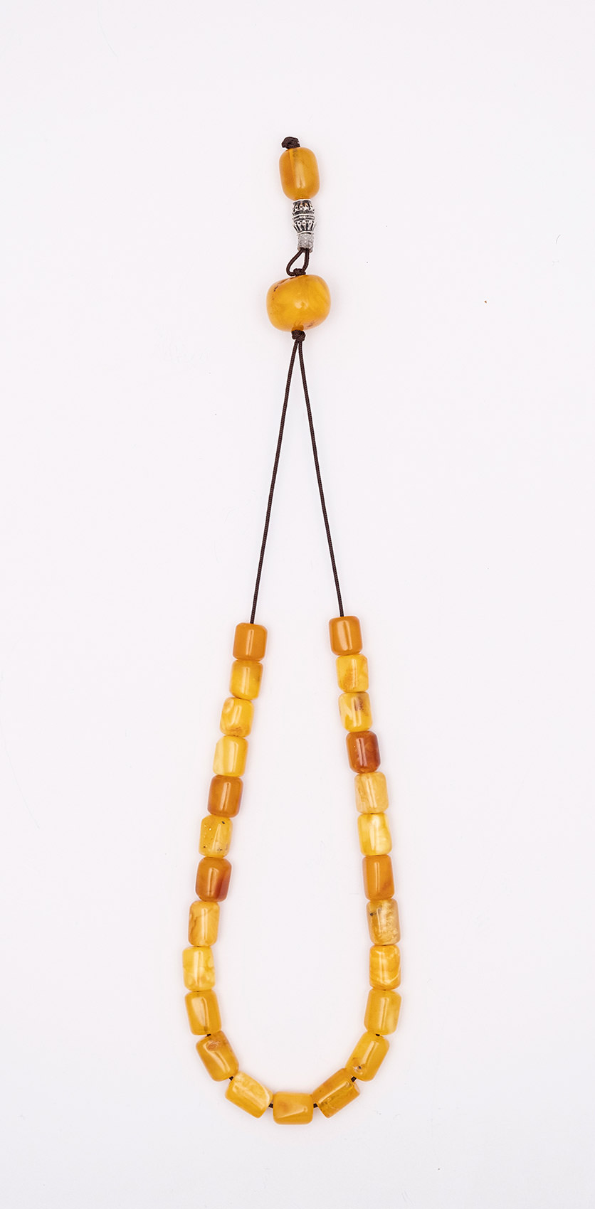 Komboloi made of genuine amber from Baltic sea- cut by hand