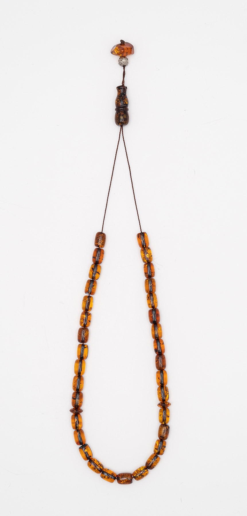 Komboloi made of genuine amber from Baltic sea- cut by hand