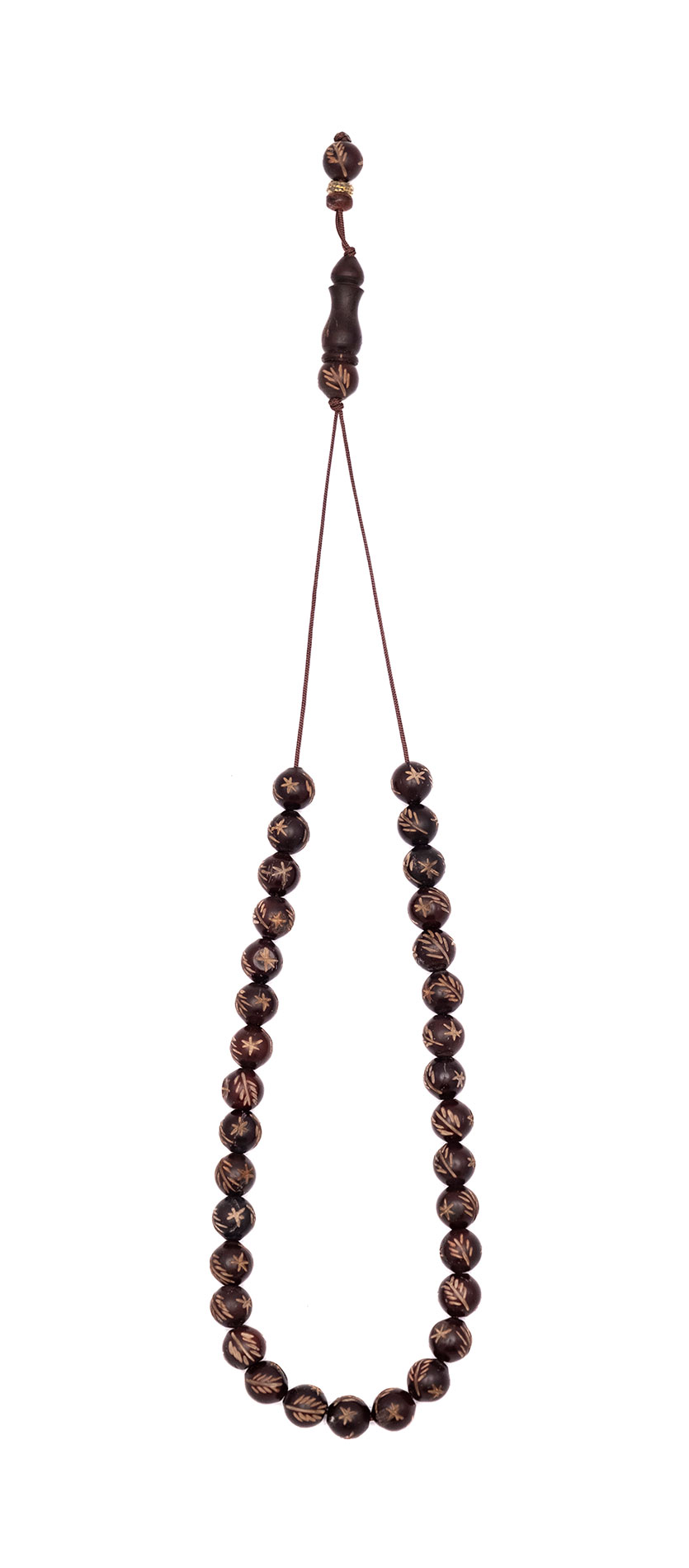 Cook wood (colored and engraved) 33 beads