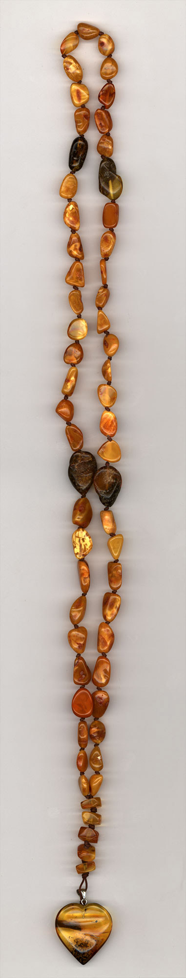 Catholic prayer object -Rosary- made og genuine amber from Baltic sea - cut by hand.