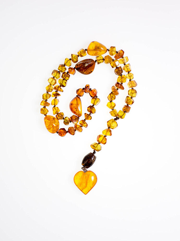 Catholic prayer object-Rosary-made of genuine amber from Baltic sea - cut by hand.