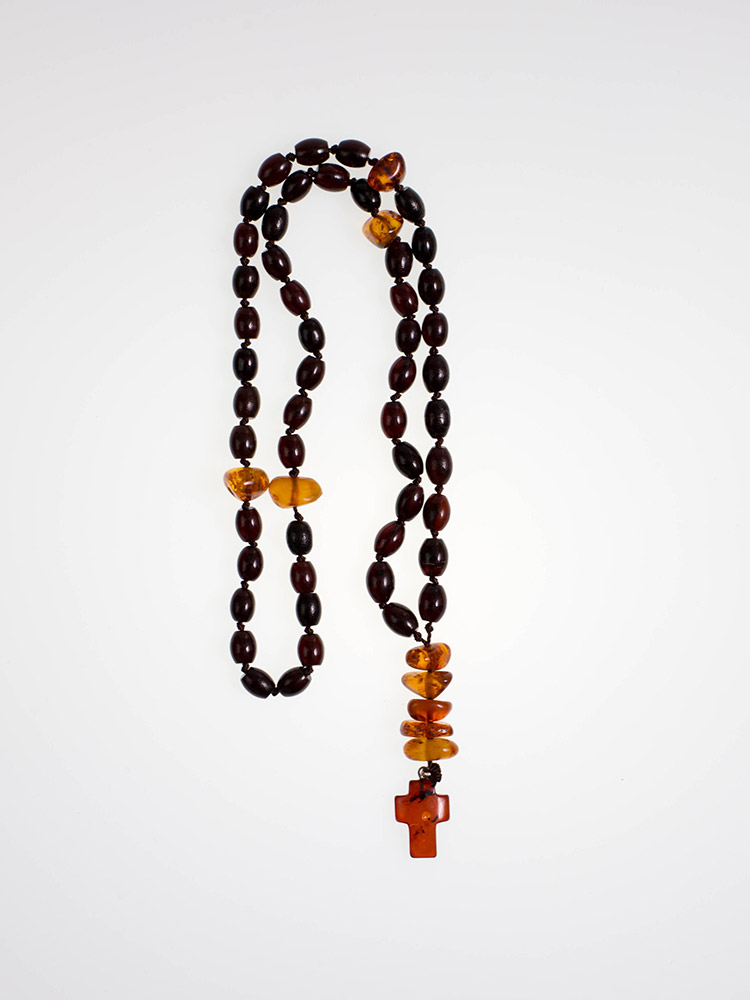 Catholic prayer object-Rosary-made of genuine amber from Baltic sea - cut by hand.