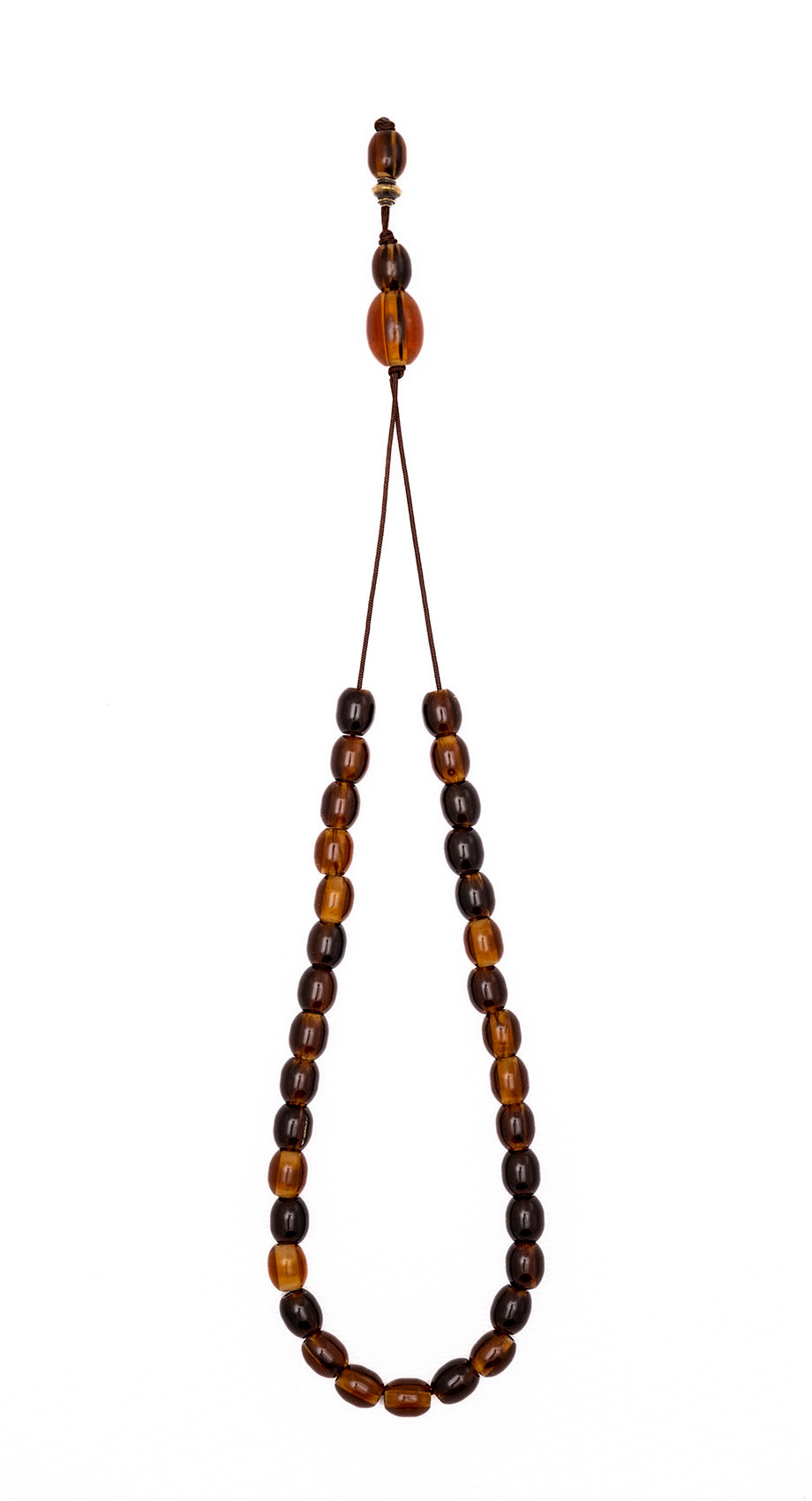 Artificial resin  (Transparent brown with water-like shades) 33 beads